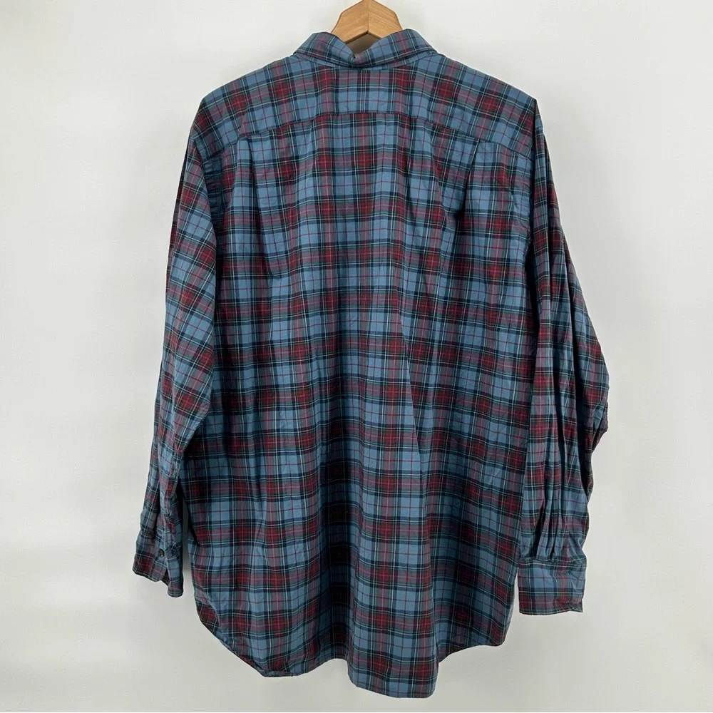 Ralph Lauren‎ Plaid Shirt Mens 1XB Blue Pony Button Down Big Classic Preppy